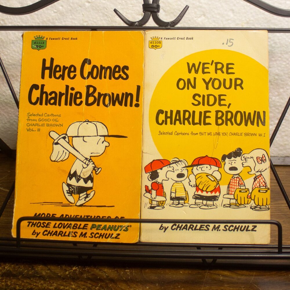 Two Vintage Peanuts Charlie Brown Paperback Books